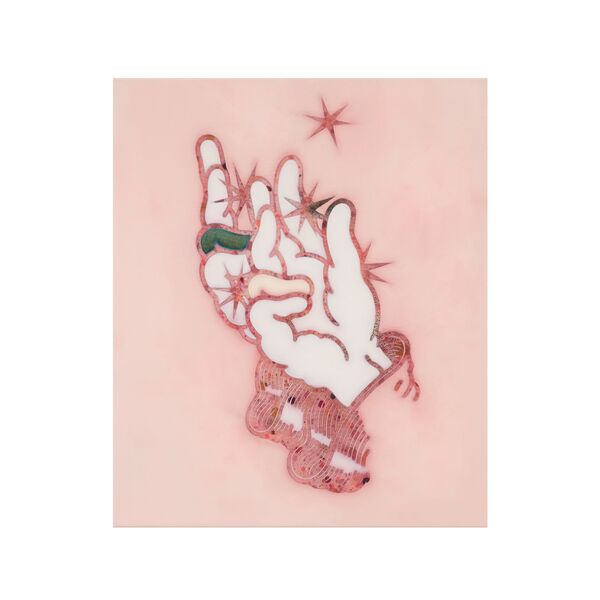 Luc Palmer / 2023_03 / semipermeabel 4 / Acryl und Öl auf Baumwolle / 73 x 61 cm