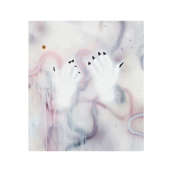 Luc Palmer / 2023_05 / Tusche, Acryl und Öl auf Baumwolle / 85 x 75 cm