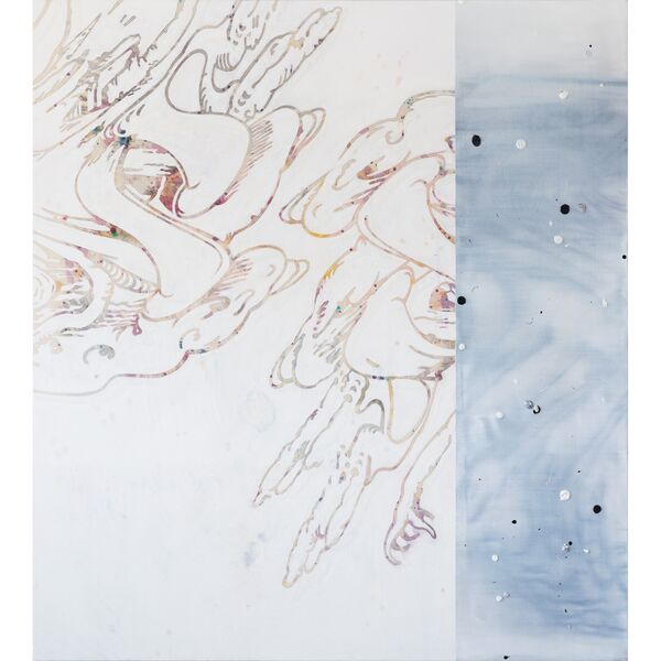 Luc Palmer / 2021_01 / Diaspermatise / Acryl, Sojasoße und Öl auf Baumwolle / 200 x 180 cm