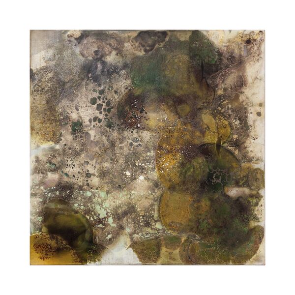 Luc Palmer / 2018_22 / Heatwave 2 /Acryl und Feuer auf Baumwolle / 90 x 90 cm