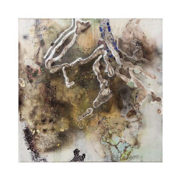 Luc Palmer / Heatwave 1 / 2018_21 / Acryl und Feuer auf Baumwolle / 90 x 90 cm